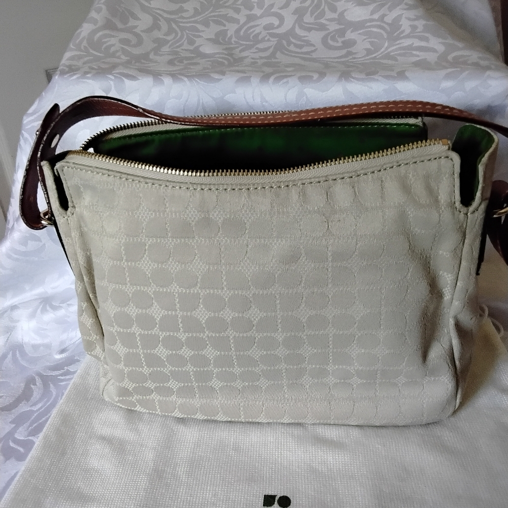Kate Spade Creamy Beige Canvas With Leather Trim Shoulder Bag - Picture 5 of 6
